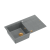 QUADRON EVAN 111 GraniteQ zlewozmywak z syfonem Push 2 Open 1-komorowy z/o (860x500x210) silver stone / elementy miedziane