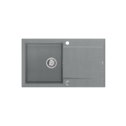 QUADRON EVAN 111 GraniteQ zlewozmywak z syfonem Push 2 Open 1-komorowy z/o (860x500x210) silver stone / elementy stalowe