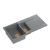 QUADRON EVAN 156 GraniteQ zlewozmywak z syfonem Push To Open 1,5-komorowy z/o (1000x500x210; kom. 420x480) silver stone / elementy miedziane