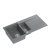 QUADRON EVAN 156 GraniteQ zlewozmywak z syfonem Push To Open 1,5-komorowy z/o (1000x500x210; kom. 420x480) silver stone / elementy stalowe