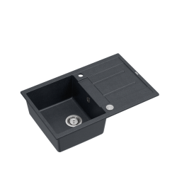 MORGAN 111 GraniteQ zlewozmywak black diamond z syfonem Push To Open 1-komorowy z/o / elementy stal szlachetna