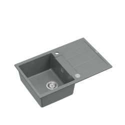 MORGAN 111 GraniteQ zlewozmywak silver stone z syfonem Push To Open 1-komorowy z/o/ elementy stal szlachetna