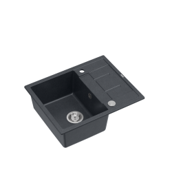 MORGAN 116 GraniteQ zlewozmywak black diamond z syfonem Push To Open stal szlachetna 1-komorowy z/o + zaczepy 4 szt