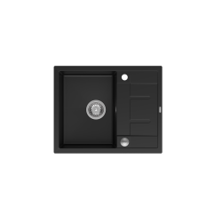 MORGAN 116 GraniteQ zlewozmywak pure carbon z syfonem Push To Open stal szlachetna 1-komorowy z/o + zaczepy 4 szt