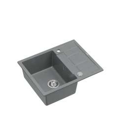 MORGAN 116 GraniteQ zlewozmywak silver stone z syfonem Push To Open stal szlachetna 1-komorowy z/o + zaczepy 4 szt