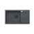 QUADRON CHRISTIAN 136 XL zlewozmywak granitowy 1-komorowy black dotted (czarny) (78x45x18,5) z zaślepką i odpływem pure carbon (czarny) (komora 45x38