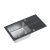RALPH 111 Fusion GraniteQ black dotted (czarny) z komorą stalową (780x430x190) z syfonem manualnym i zaślepką