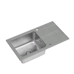 RALPH 111 Fusion GraniteQ silver stone z komorą stalową (780x430x190) z syfonem manualnym i zaślepką