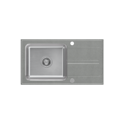 RALPH 111 Fusion GraniteQ silver stone z komorą stalową (780x430x190) z syfonem manualnym i zaślepką