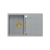 OWEN 111 GraniteQ zlewozmywak z syfonem Push 2 Open 1-komorowy z/o (760x500x215; kom. 330x430) silver stone / elementy złote