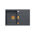 OWEN 111 GraniteQ zlewozmywak z syfonem Push 2 Open 1-komorowy z/o (760x500x215; kom. 330x430) black diamond / elementy miedziane