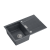 OWEN 111 GraniteQ zlewozmywak z syfonem Push 2 Open 1-komorowy z/o (760x500x215; kom. 330x430) black diamond / elementy stalowe