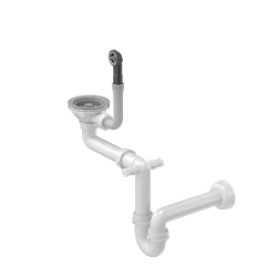 Odpływ zatyczkowy 3 1/2" z syfonem 1-komorowy Power Color silver stone (GRANIT-pionowy), save space