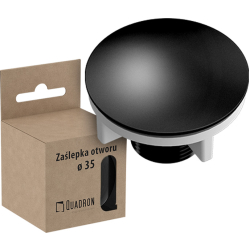 Zaślepka do otworu pod baterię/dozownik CZARNY MAT pure carbon O 44 mm