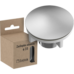 Zaślepka do otworu pod baterię/dozownik STAL SZCZOTKOWANA O 44 mm