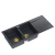 QUADRON EVAN 121 GraniteQ zlewozmywak z syfonem Push To Open 2-komorowy z/o (1160x500x210; kom. 420x340) black diamond / elementy złote