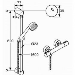 Bateria Kludi ZENTA SHOWER 605760500 chrom