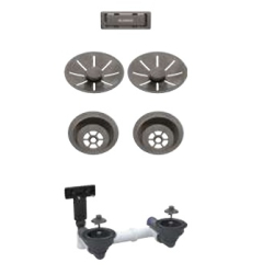 BLANCO Armatura Colour Unit korek manualny do zlewozmywaka 2-komorowego satin dark steel 207 440