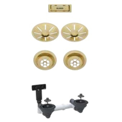 BLANCO Armatura Colour Unit korek manualny do zlewozmywaka 2-komorowego satin gold 207 439