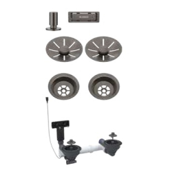 BLANCO Armatura Colour Unit korek automatyczny do zlewozmywaka 2-komorowego satin dark steel 207 444