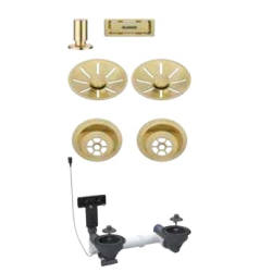 BLANCO Armatura Colour Unit korek automatyczny do zlewozmywaka 2-komorowego satin gold 207 443