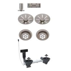 BLANCO Armatura Colour Unit korek automatyczny do zlewozmywaka 2-komorowego satin platinum 207 445