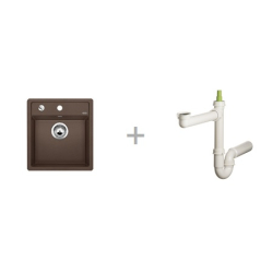 Zlewozmywak Blanco DALAGO 45 kawa 517 165 + Syfon końcowy Fisc wersja płaska 6400PPSAB15