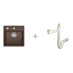 Zlewozmywak Blanco DALAGO 5 kawa 518 529 + Syfon końcowy Fisc wersja płaska 6400PPSAB15