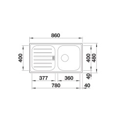 Zlewozmywak Blanco FLEX PRO 45 S stal matowa odwracalny 521 007
