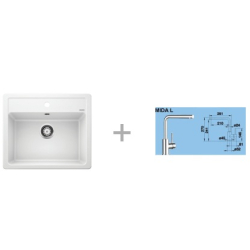 Zestaw 07-A 25 Zlewozmywak Blanco LEGRA 6 BIAŁY 523 334 + MILA chrom