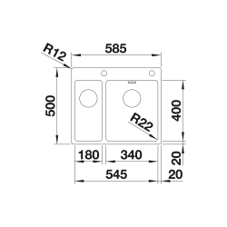 Zlewozmywak Blanco ANDANO 340/180-IF/A stal polerowana prawa, korek auto., InFino, PushControl 525 247