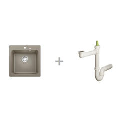 Zlewozmywak Blanco NAYA 5 bez korka automatycznego tarftufo 526 584 + Syfon końcowy Fisc wersja płaska 6400PPSAB15