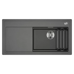 Zlewozmywak Blanco ETAGON XL 6 S Silgranit wulkaniczny szary prawa, korek auto., InFino, PushControl, szyny 528 095