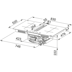Płyta indukcyjna zintegrowana z okapem Franke Maris 2gether Ellipse FMA 8372 4RC R HI 340.0731.879