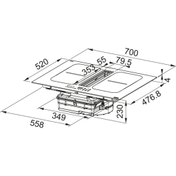 Płyta indukcyjna zintegrowana z okapem Franke Maris 2gether Ellipse FMA 8372 4RC HI 340.0731.878