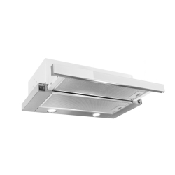 Okap podszafkowy Vega Glass Inox: białe szkło 50 cm