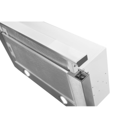 Okap podszafkowy Vega Glass Inox: białe szkło 50 cm