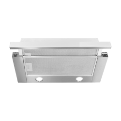 Okap podszafkowy Vega Glass Inox: białe szkło 50 cm