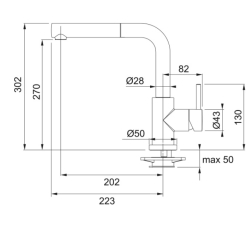Bateria Franke Alto chrom 115.0154.298