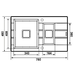 Zlewozmywak Pyramis ARKADIA 78x48 1 1/2B 1D czarny 070015601