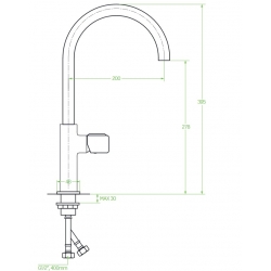 Bateria Laveo PRETTO z wylewką U chrom BAO 068D