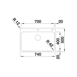 Zlewozmywak Blanco SOLIS 700-IF/A stal szczotkowana, korek automatyczny, InFino, PushControl 526 127