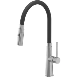 QUADRON bateria kuchenna GINA SteelQ czarny z elastyczną wylewką, stalowy / wąż czarny 3922505BSBL