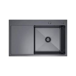 Zlewozmywak Melanstar HD7849LB lewy ociekacz stal nierdzewna PVD czarny mat