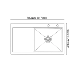 Zlewozmywak Melanstar HD7849LB lewy ociekacz stal nierdzewna PVD czarny mat