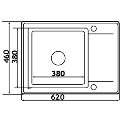 Zlewozmywak Pyramis KORFU 62x46 1B 1D szary 070060701