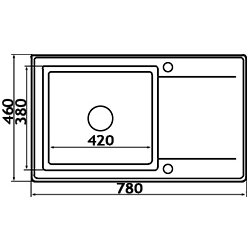 Zlewozmywak Pyramis KORFU 78x46 1B 1D biały polarny 070061201