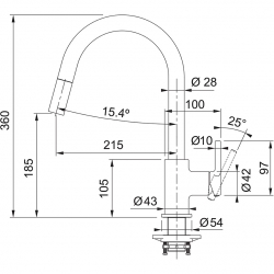 Bateria Franke LINA PULL-OUT czarny mat 115.0626.053