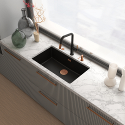Bateria Franke Maris Stripes U pull-out czarny mat/miedź 115.0747.677