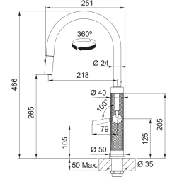 Bateria Franke Mythos Masterpiece pull-out spray stal szlachetna 115.0711.554